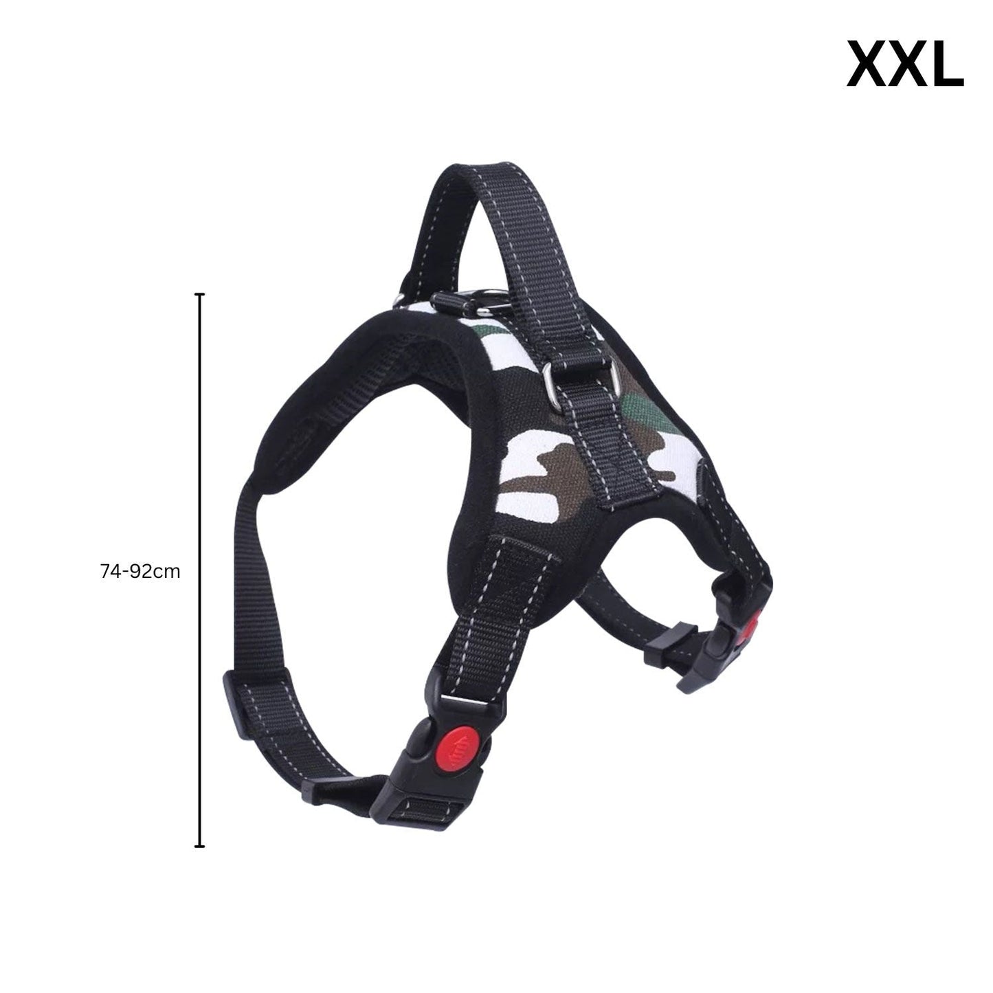 FLOOFI Dog Harness XXL Size (Army Green & White) FI-PC-166-XL - DogsDomain.com.au