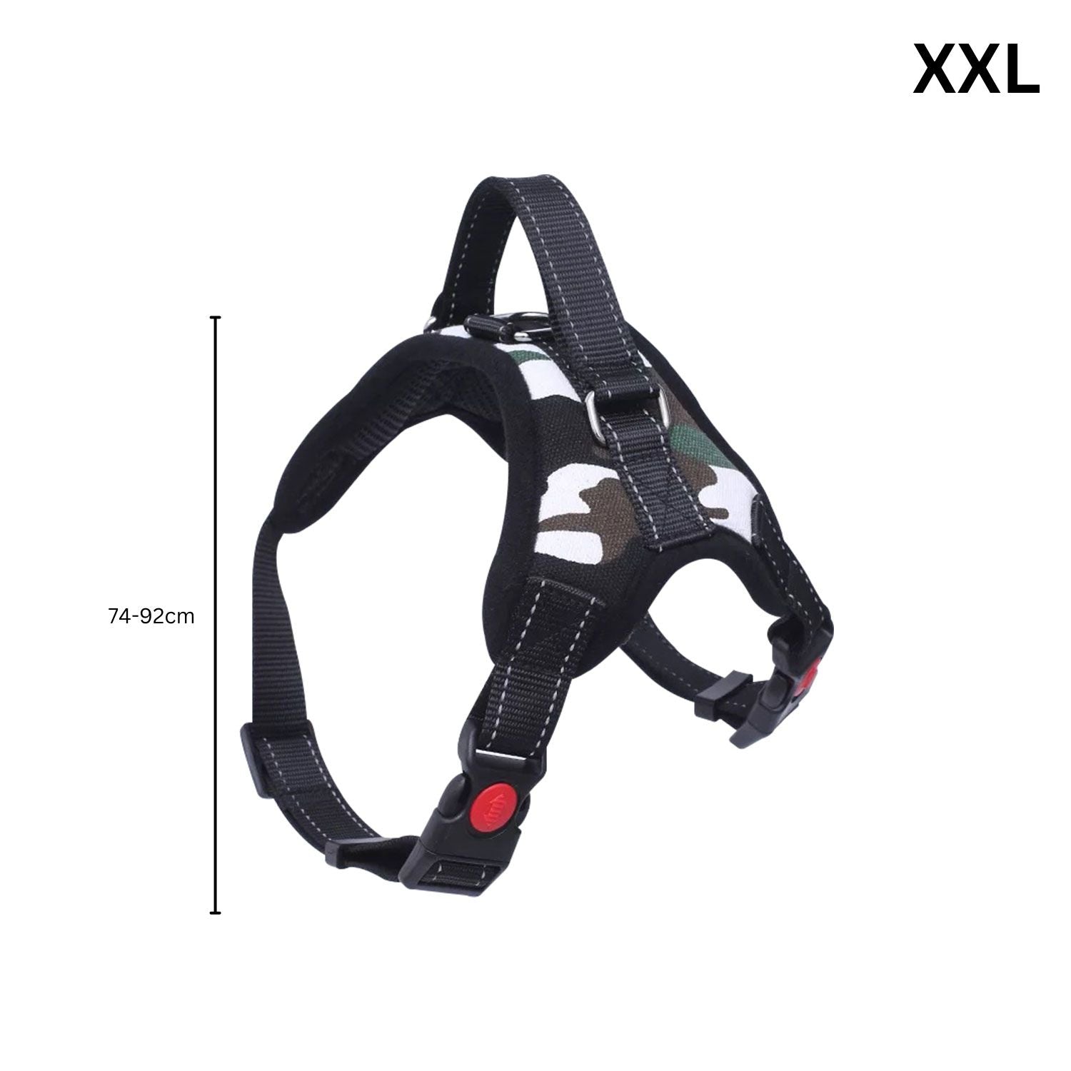 FLOOFI Dog Harness XXL Size (Army Green & White) FI-PC-166-XL - DogsDomain.com.au