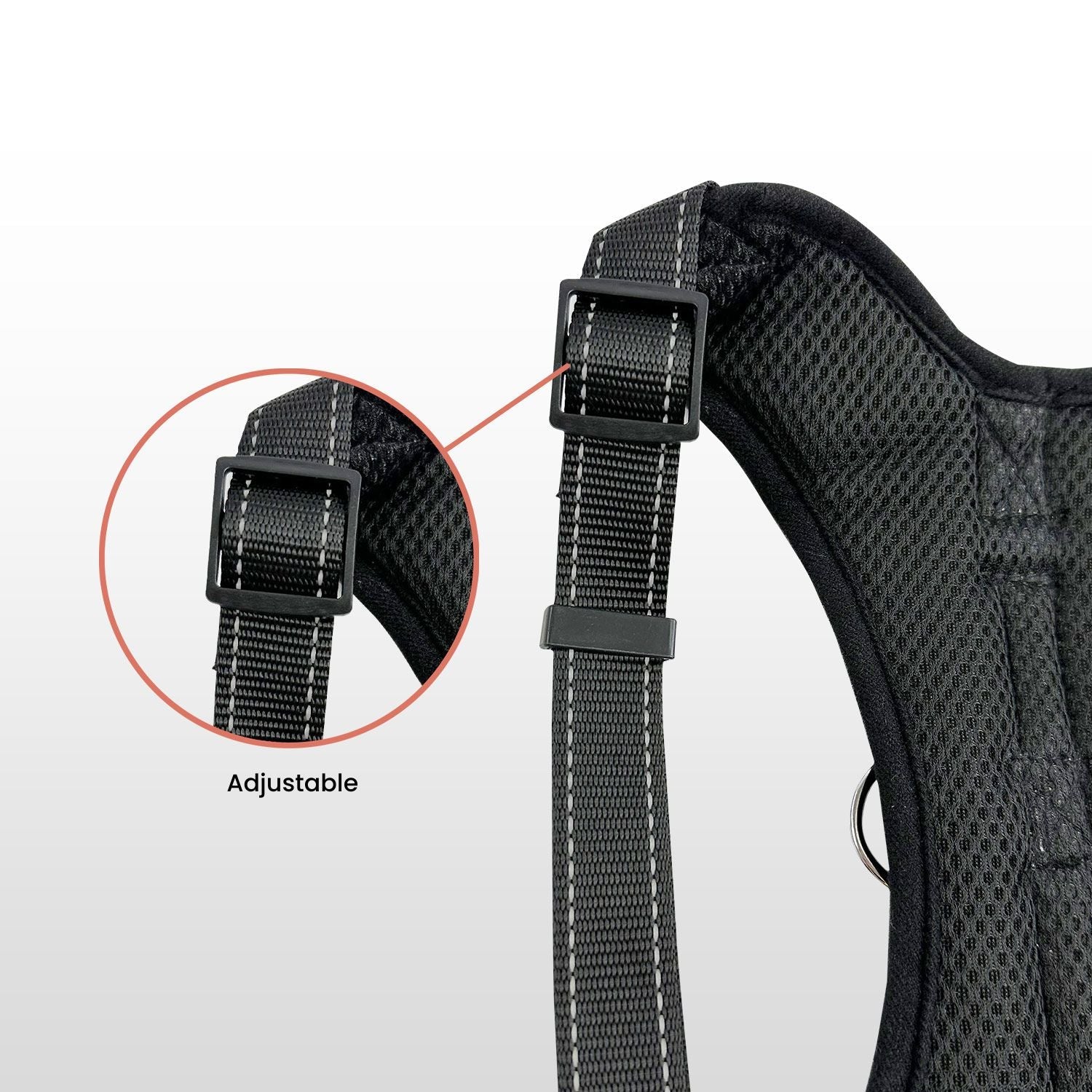 FLOOFI Dog Harness XXL Size (Black) FI-PC-165-XL - DogsDomain.com.au