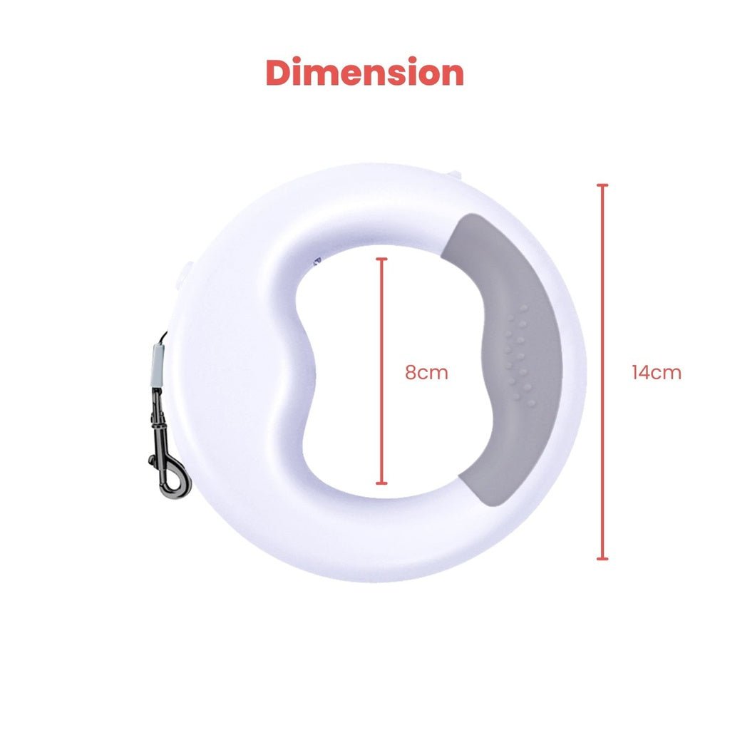 Floofi Dounght Dog Leash with USB and LED White FI-PC-124-HC - DogsDomain.com.au