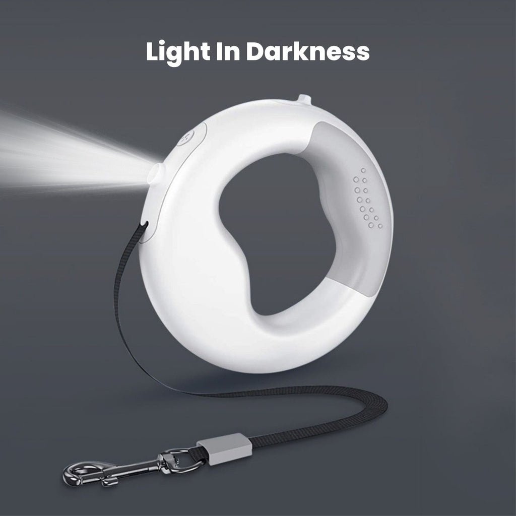 Floofi Dounght Dog Leash with USB and LED White FI-PC-124-HC - DogsDomain.com.au