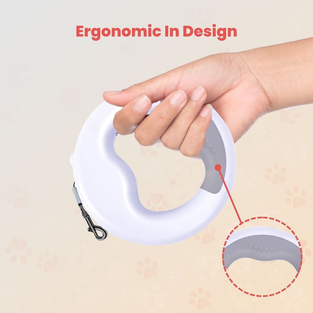 Floofi Dounght Dog Leash with USB and LED White FI-PC-124-HC - DogsDomain.com.au