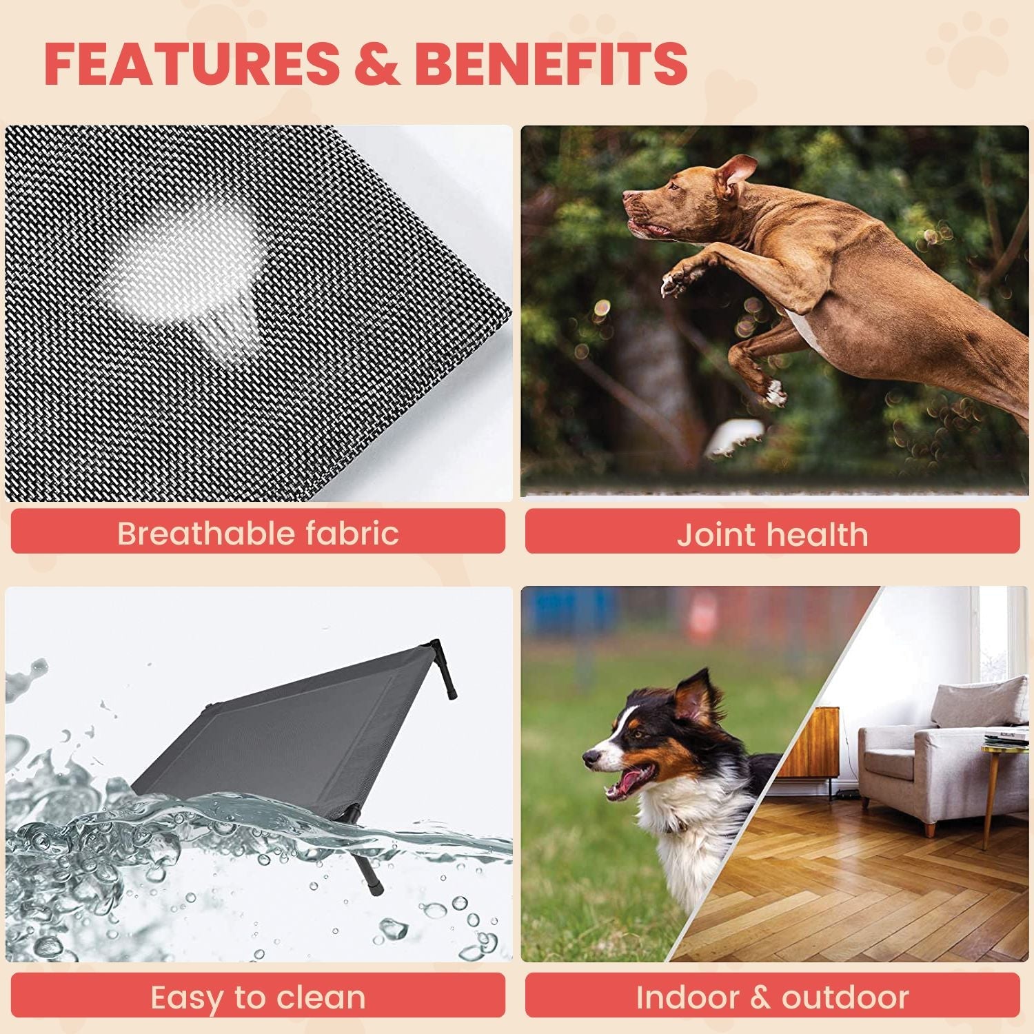 Floofi Elevated Camping Pet Bed (XL Army) - PT-PB-156-QQQ / FI-PB-156-YC - DogsDomain.com.au