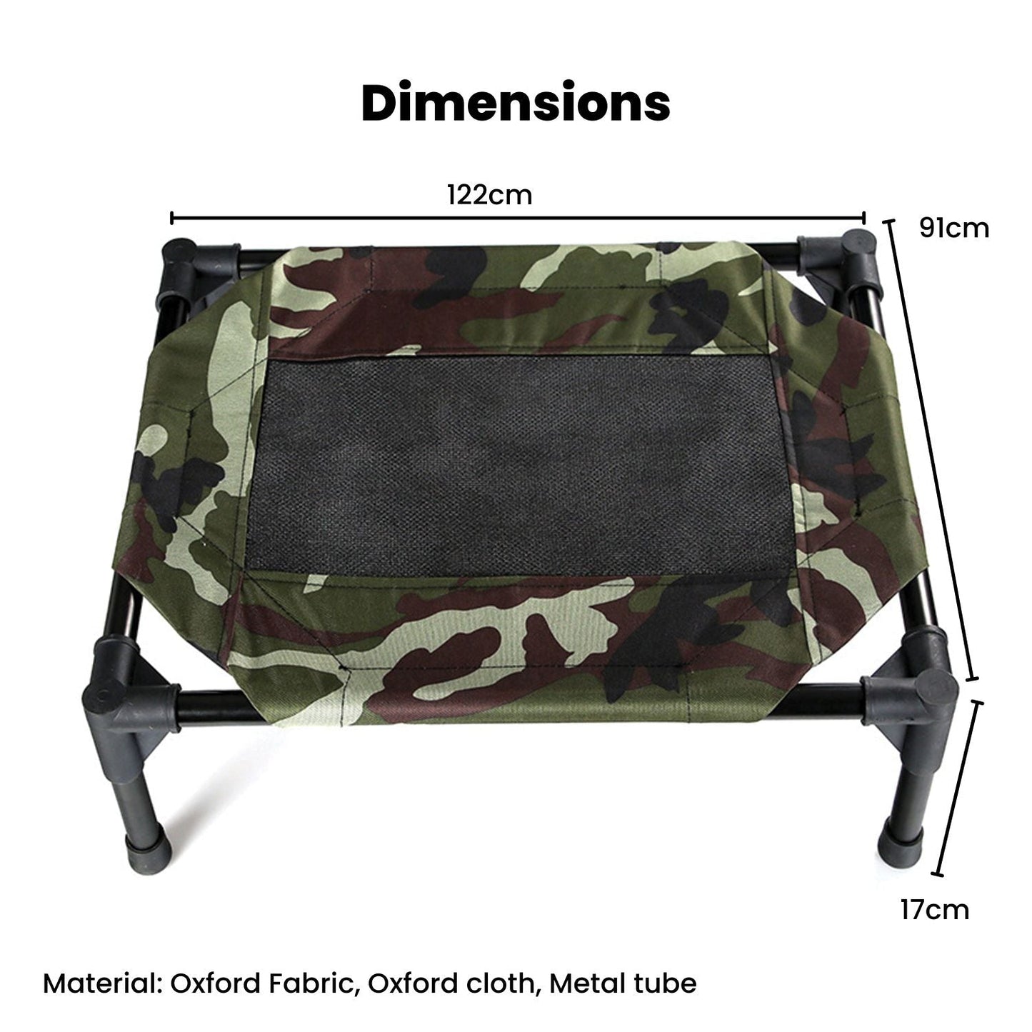 Floofi Elevated Camping Pet Bed (XL Army) - PT-PB-156-QQQ / FI-PB-156-YC - DogsDomain.com.au