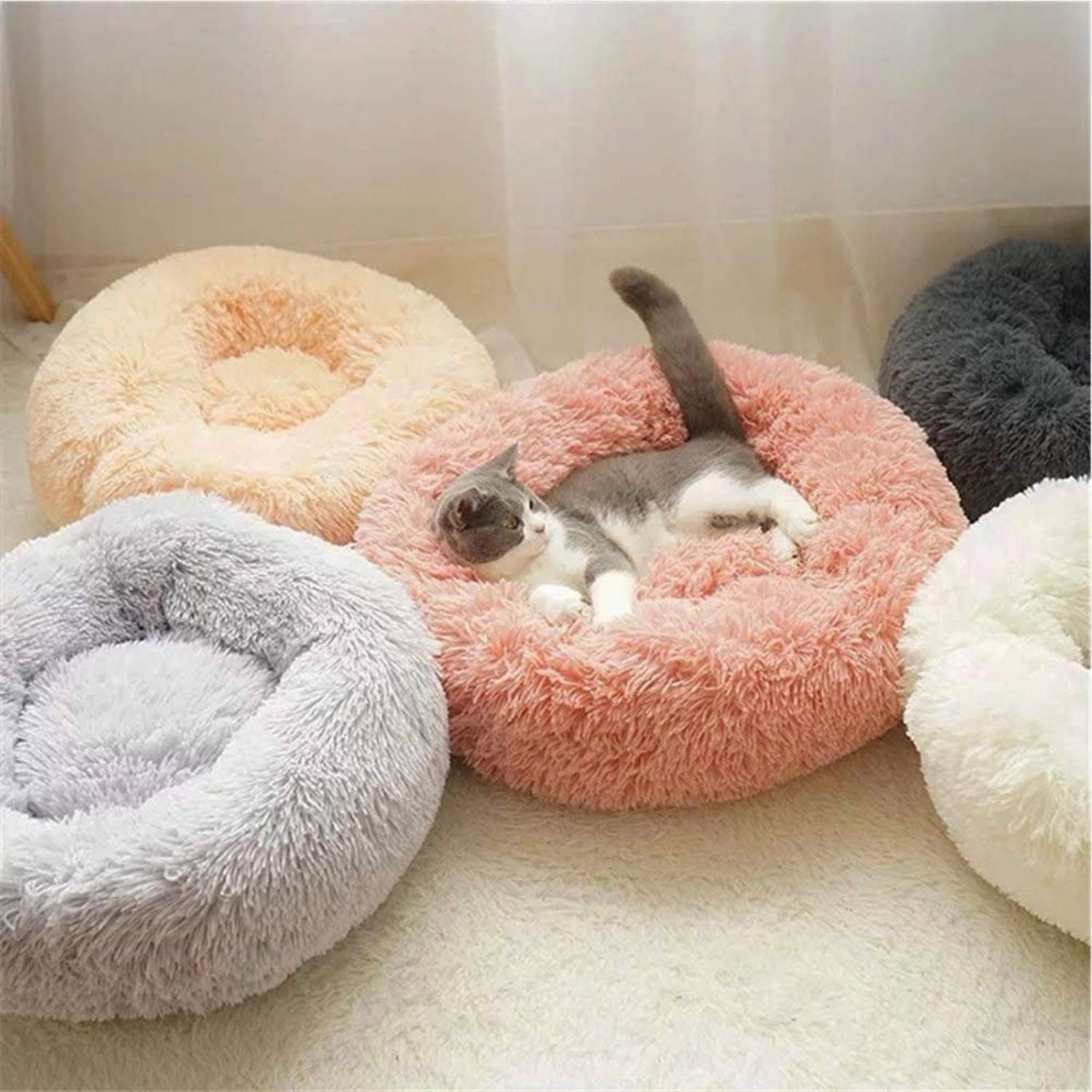 Floofi Ped Bed Round Plush (80cm Apple Green) - PT-PB-231-XL (L22 80cm Apple Green) - DogsDomain.com.au