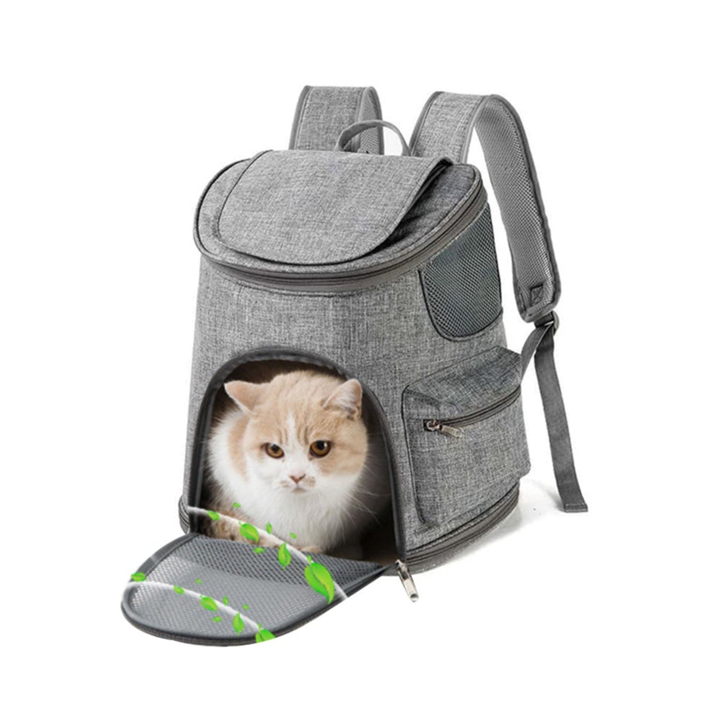 Floofi Pet Backpack -Model 2 (Grey) FI-BP-102-FCQ - DogsDomain.com.au