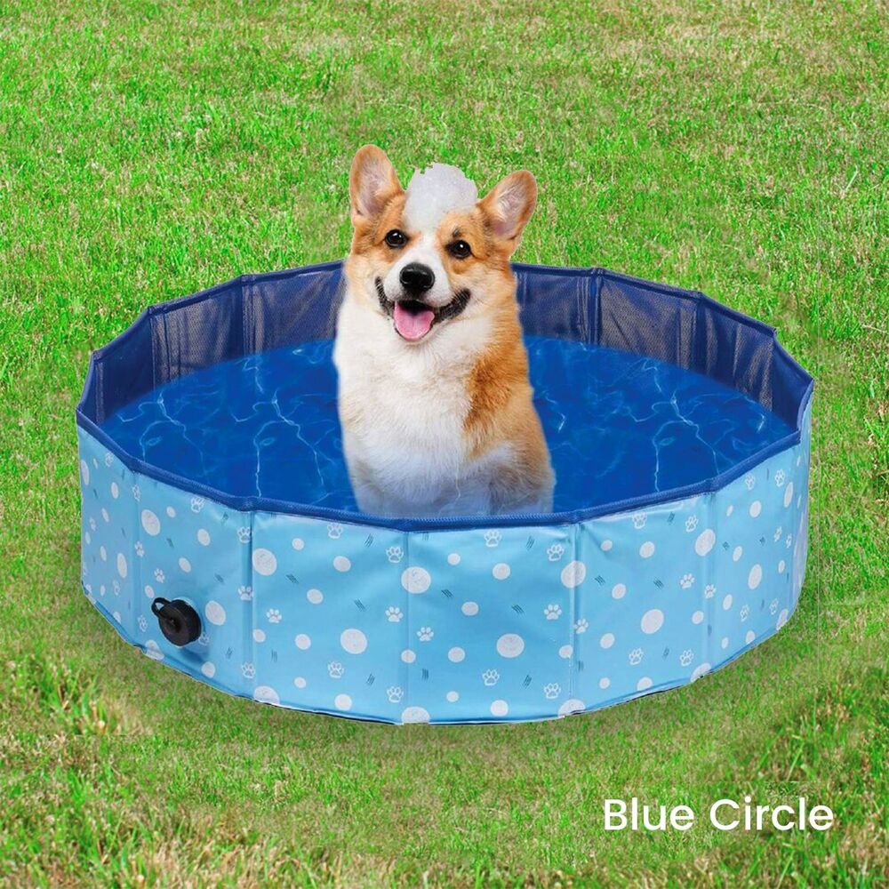 Floofi Pet Pool 120cm*30cm XL Blue Circle FI-SB-110-HR - DogsDomain.com.au