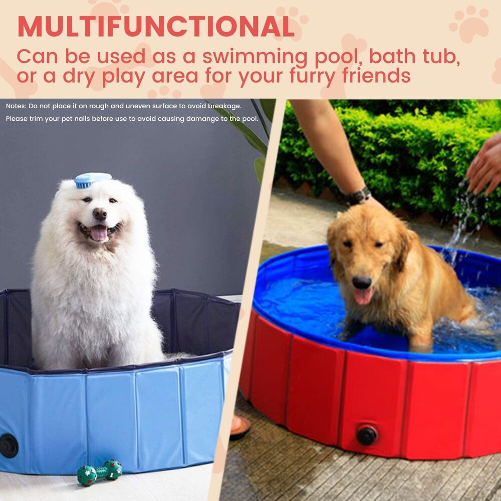 Floofi Pet Pool 120cm*30cm XL Red Circle FI-SB-109-HR - DogsDomain.com.au