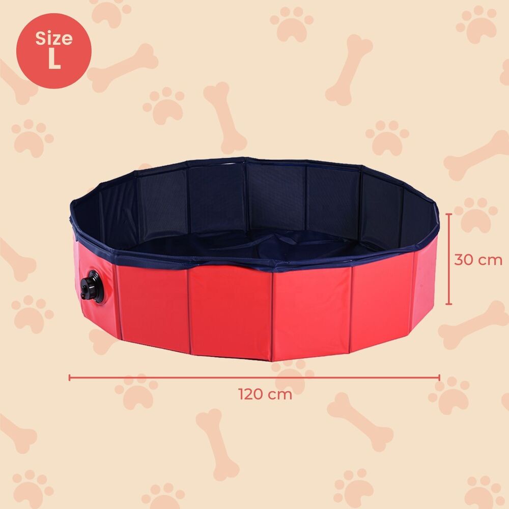 Floofi Pet Pool 120cm*30cm XL Red Circle FI-SB-109-HR - DogsDomain.com.au