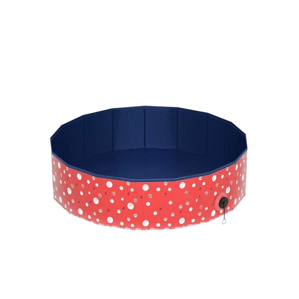 Floofi Pet Pool 120cm*30cm XL Red Circle FI-SB-109-HR - DogsDomain.com.au