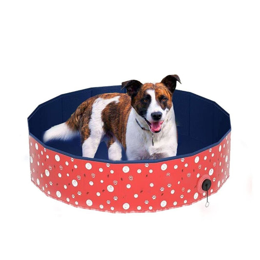 Floofi Pet Pool 120cm*30cm XL Red Circle FI-SB-109-HR - DogsDomain.com.au