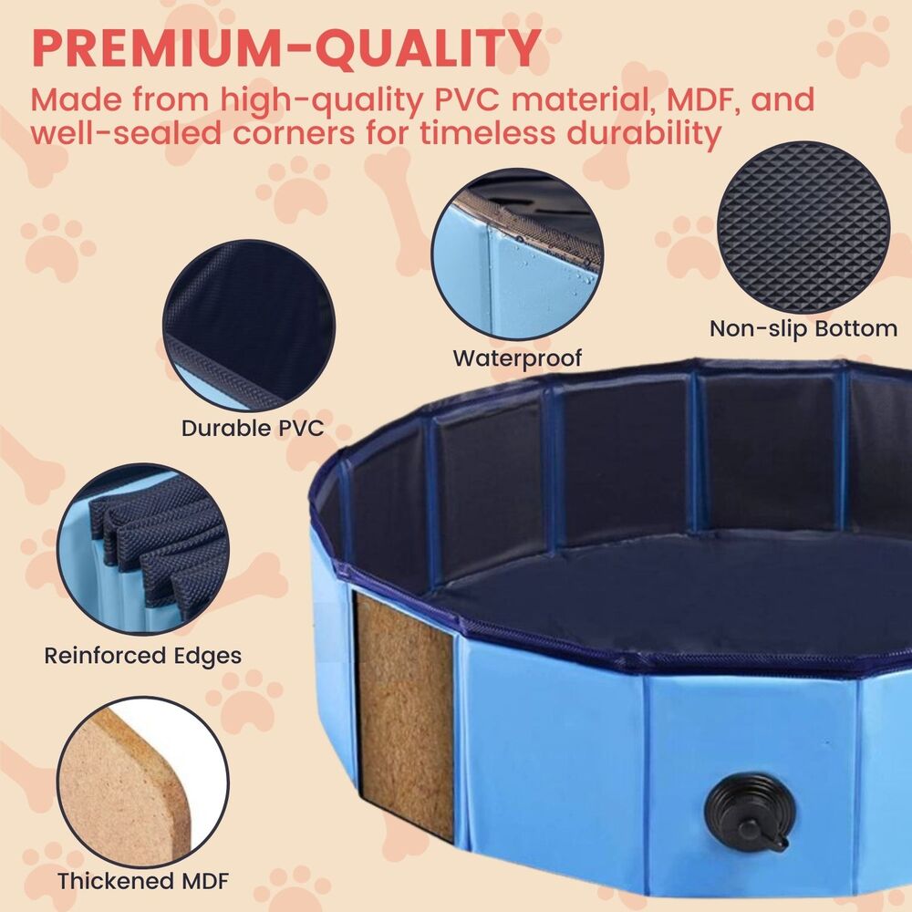 Floofi Pet Pool 120cm*30cm XL Red Circle FI-SB-109-HR - DogsDomain.com.au