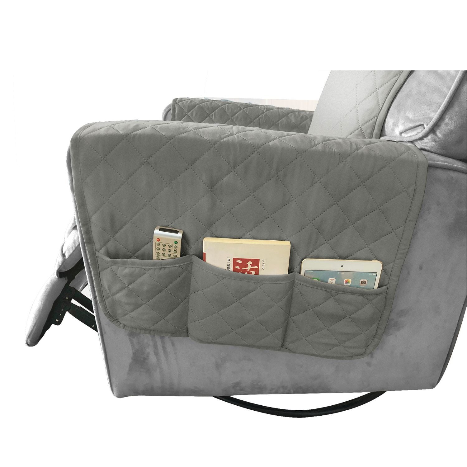 FLOOFI Pet Sofa Cover Recliner Chair L Size with Pocket (Light Grey) FI-PSC-118-BY - DogsDomain.com.au
