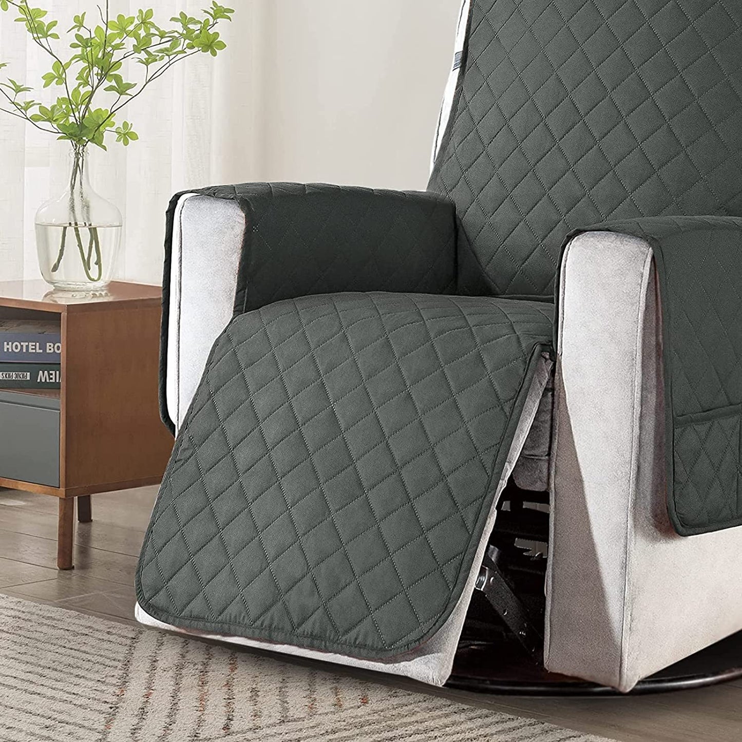 FLOOFI Pet Sofa Cover Recliner Chair S Size with Pocket (Grey) FI-PSC-117-BY - DogsDomain.com.au