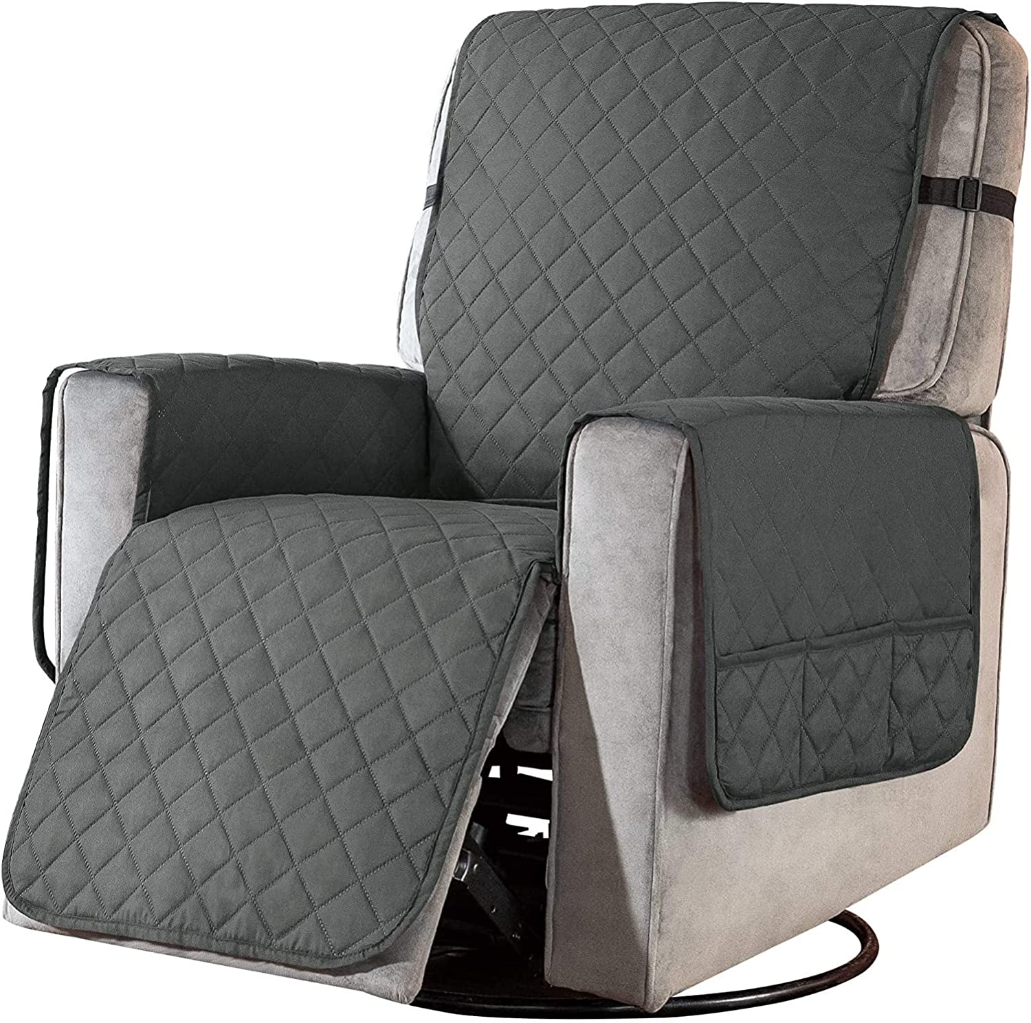 FLOOFI Pet Sofa Cover Recliner Chair S Size with Pocket (Grey) FI-PSC-117-BY - DogsDomain.com.au