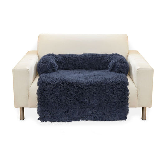 Floofi Pet Sofa Cover Soft with Bolster L Size (Dark Blue) FI-PSC-122-SMT - DogsDomain.com.au