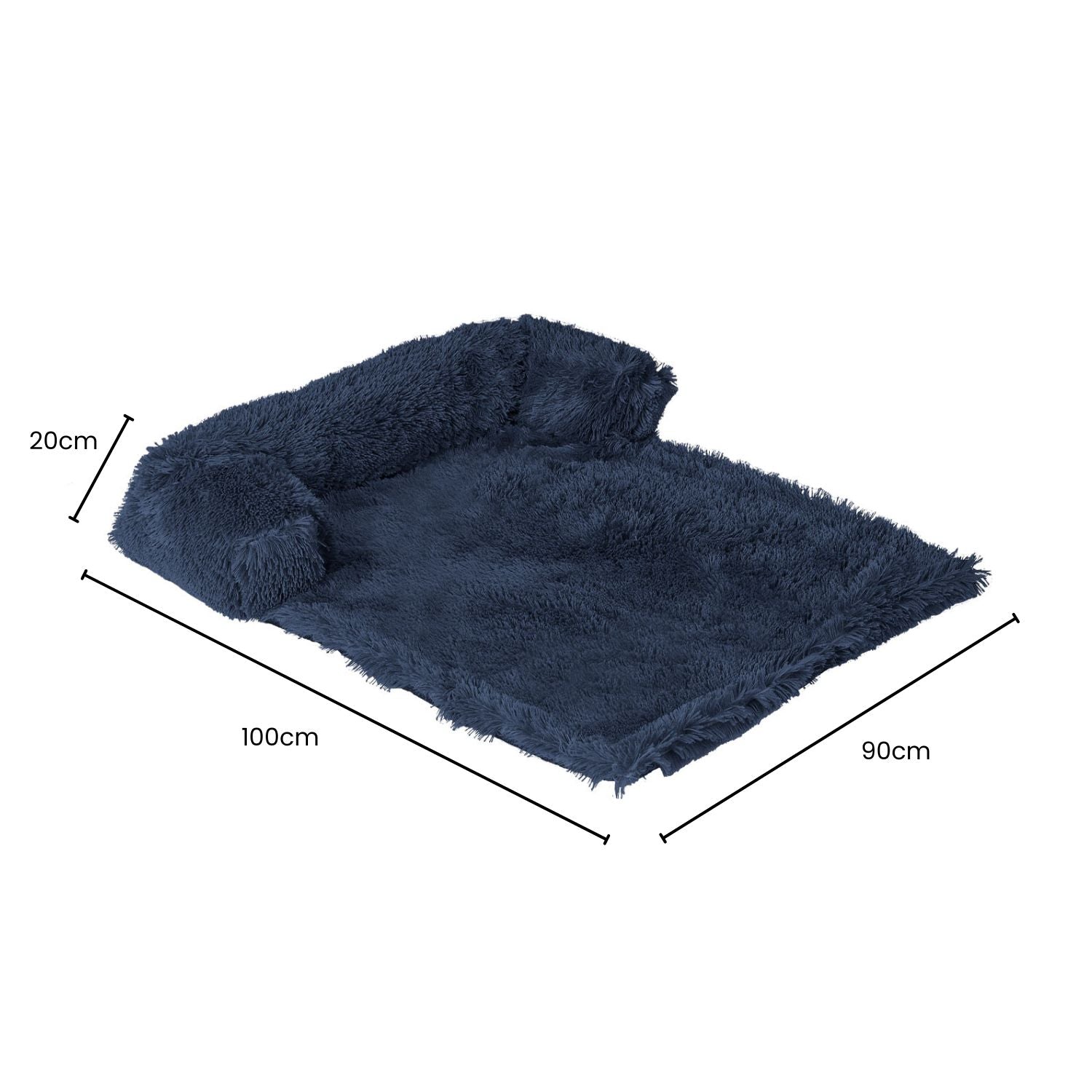 Floofi Pet Sofa Cover Soft with Bolster L Size (Dark Blue) FI-PSC-122-SMT - DogsDomain.com.au