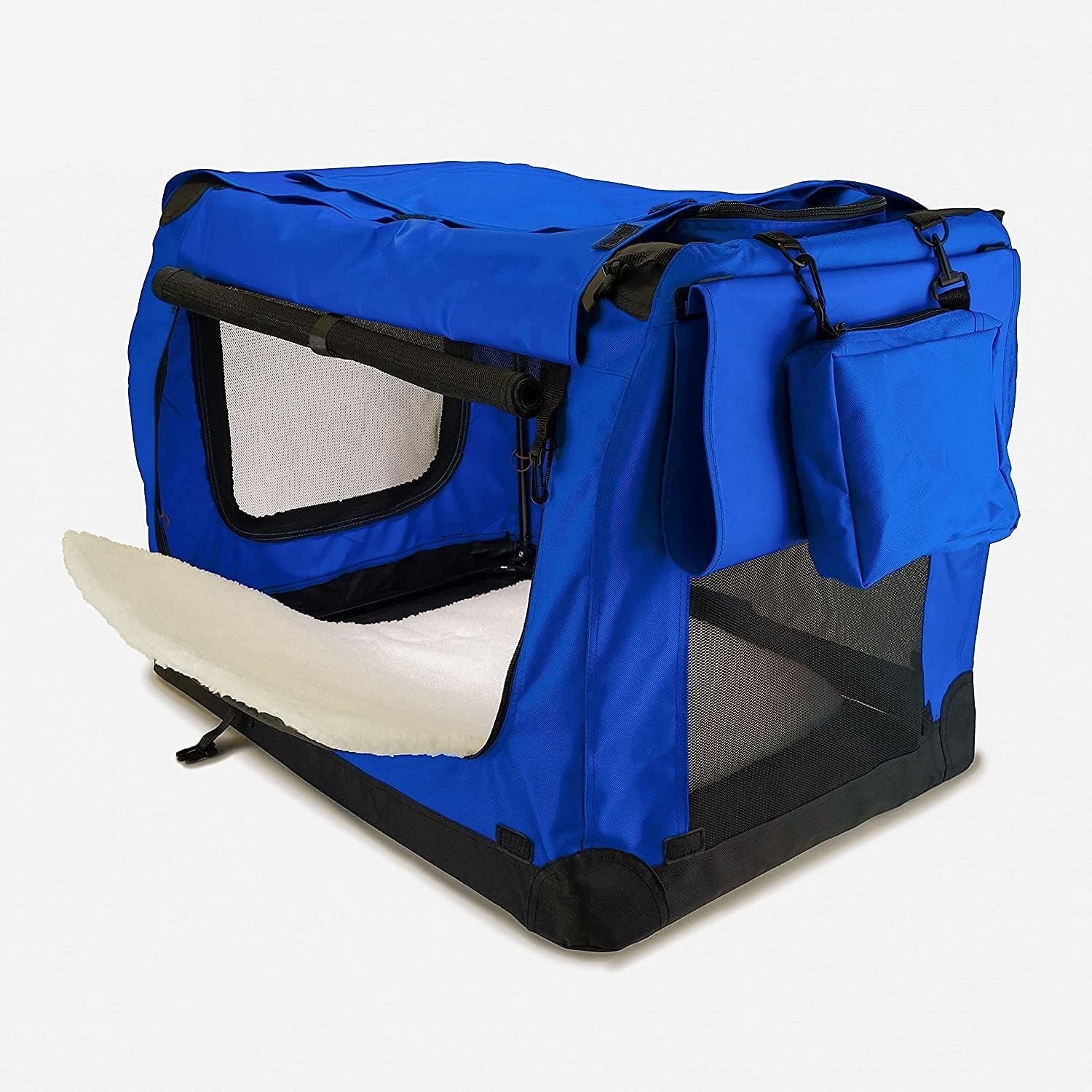 FLOOFI Portable Pet Carrier-Model 1-M Size (Blue) FI-PC-144-KPT - DogsDomain.com.au
