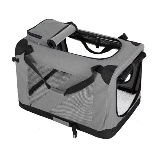 FLOOFI Portable Pet Carrier-Model 1-XL Size (Grey) FI-PC-146-KPT - DogsDomain.com.au