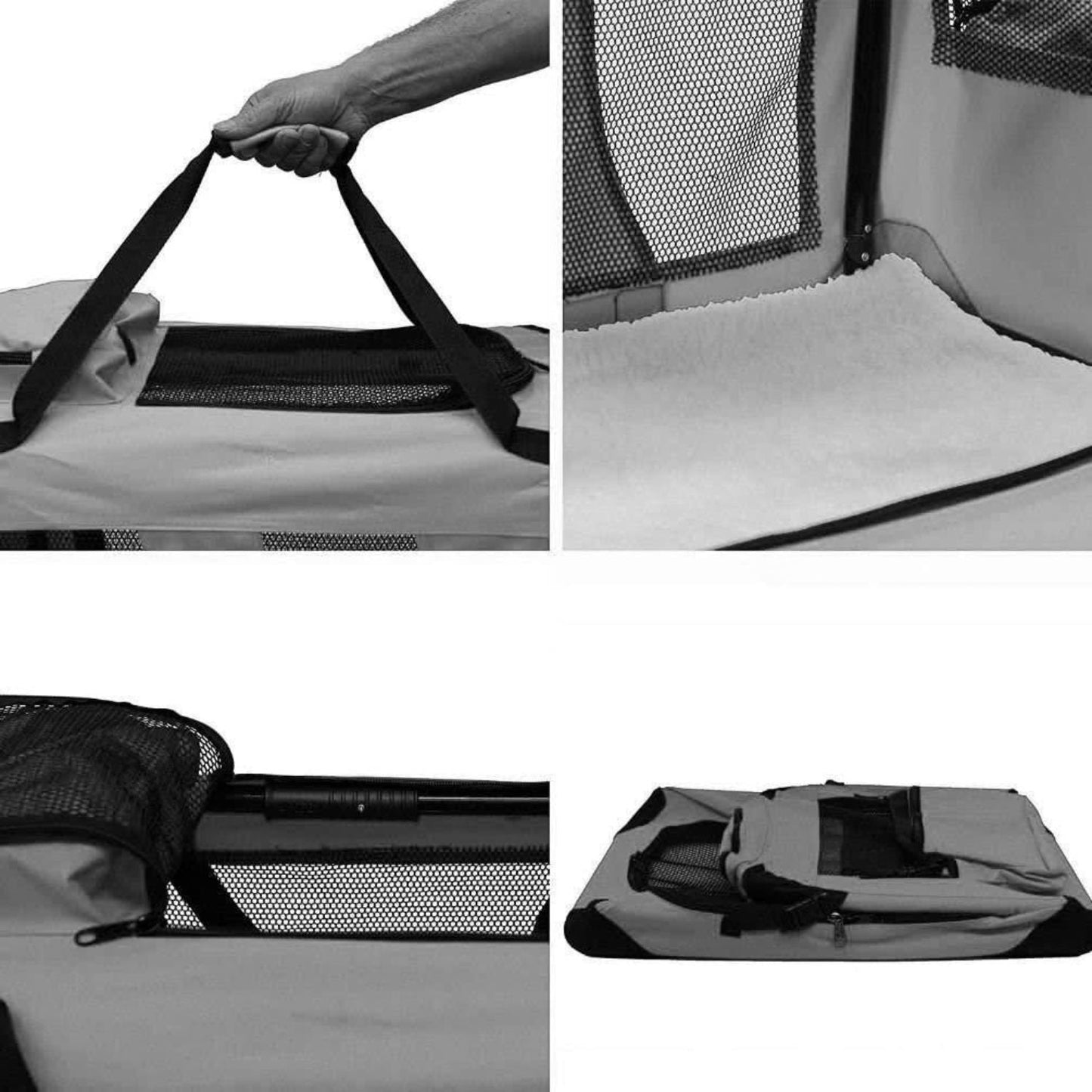 FLOOFI Portable Pet Carrier-Model 1-XL Size (Grey) FI-PC-146-KPT - DogsDomain.com.au