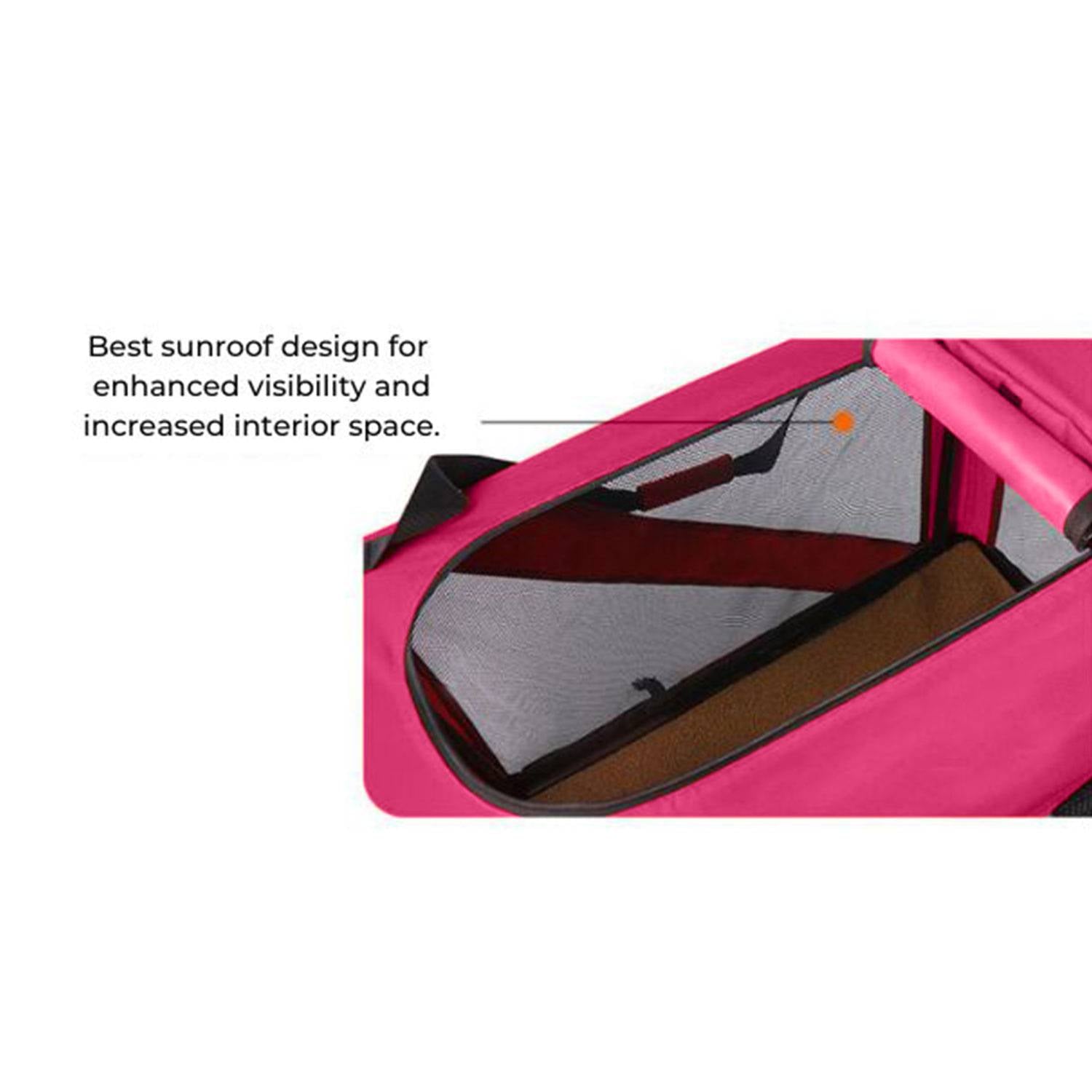 FLOOFI Portable Pet Carrier-Model 1-XL Size (Pink) FI-PC-148-KPT - DogsDomain.com.au