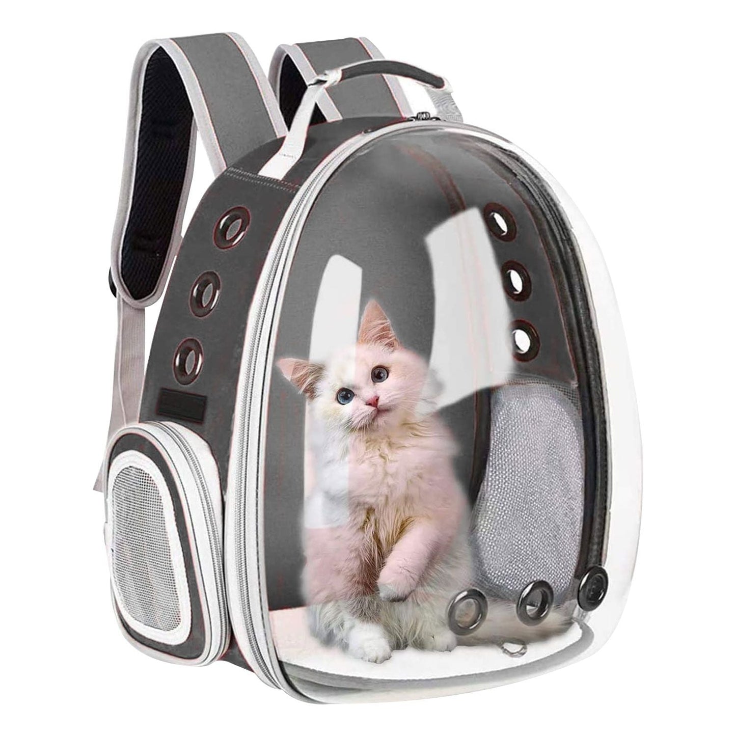 Floofi Space Capsule Backpack - Model 1 (Grey) FI-BP-105-FCQ - DogsDomain.com.au