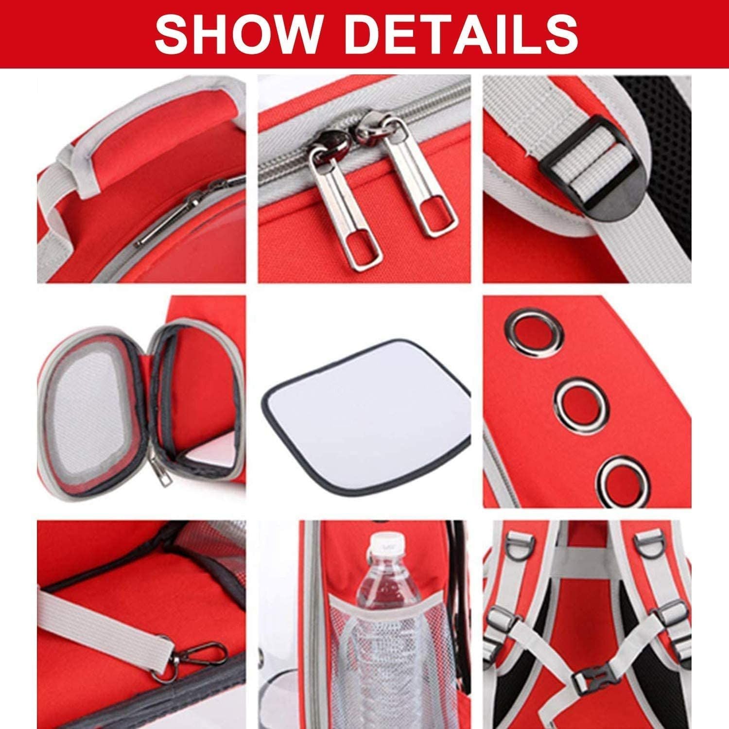 Floofi Space Capsule Backpack - Model 1 (Red) FI-BP-107-FCQ - DogsDomain.com.au