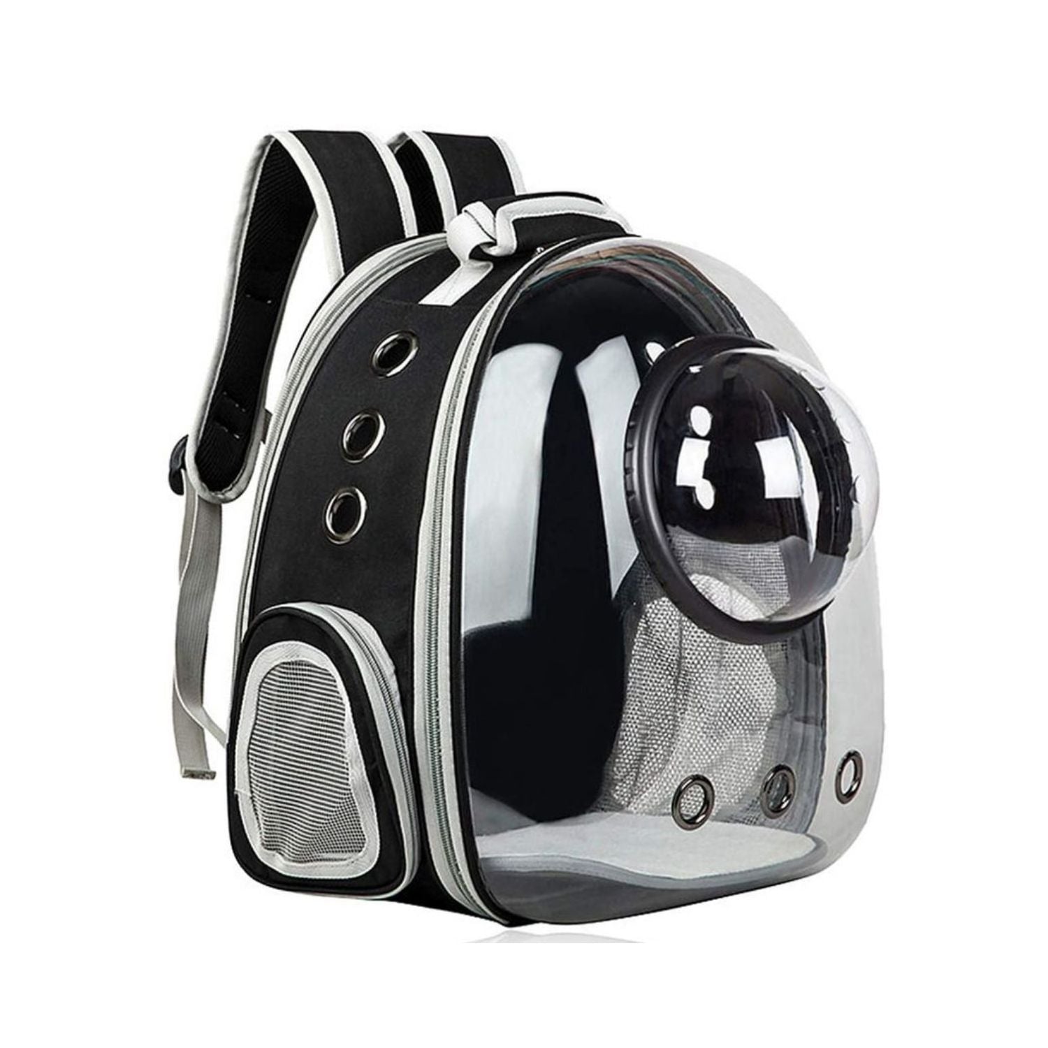 Floofi Space Capsule Backpack - Model 2 (Black) FI-BP-108-FCQ - DogsDomain.com.au