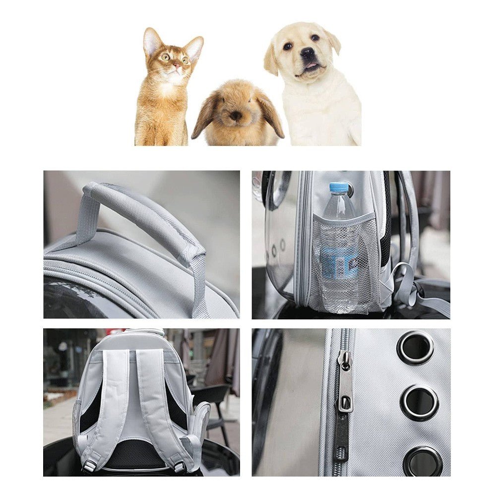 Floofi Space Capsule Backpack - Model 2 (Grey) FI-BP-109-FCQ - DogsDomain.com.au