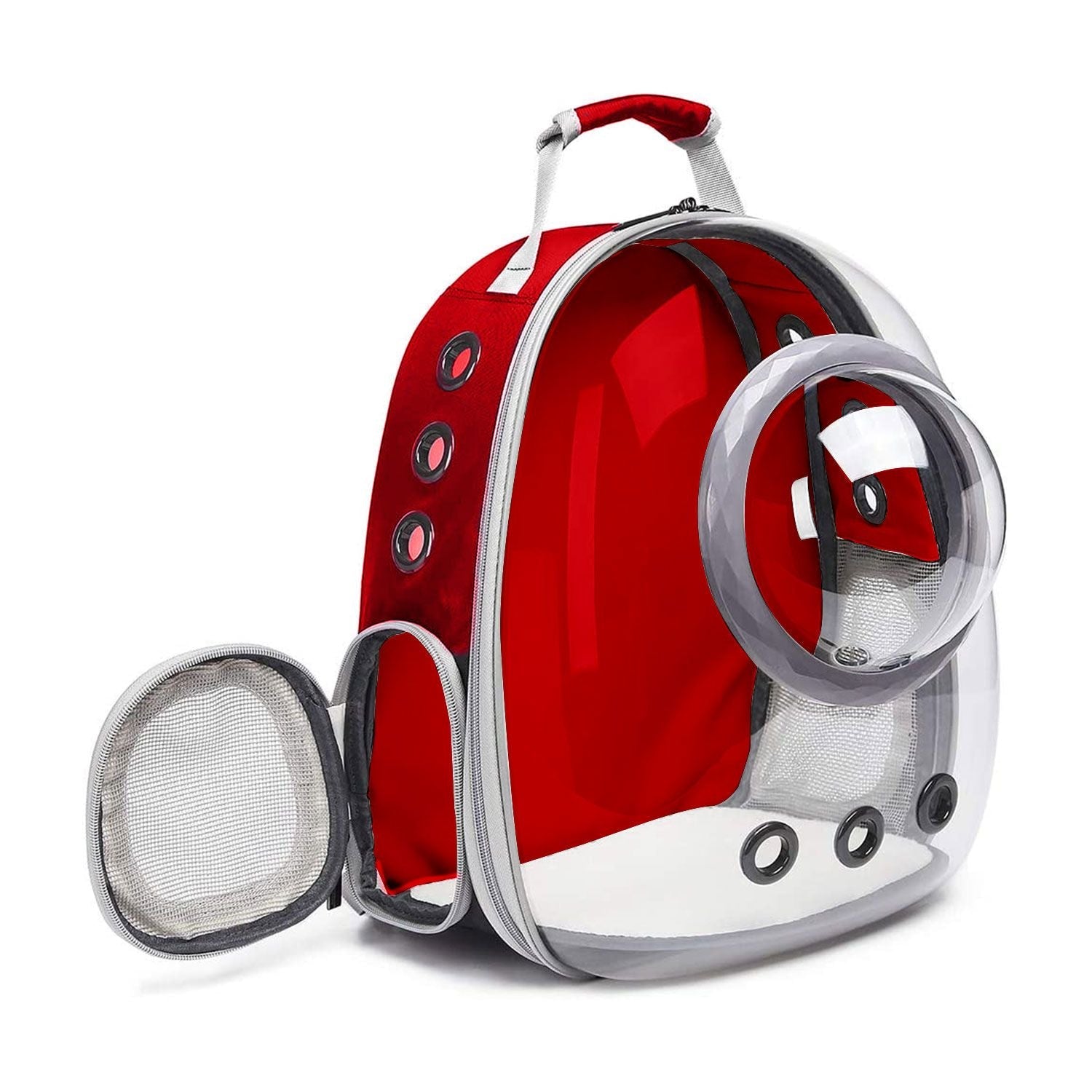 Floofi Space Capsule Backpack - Model 2 (Red) FI-BP-111-FCQ - DogsDomain.com.au