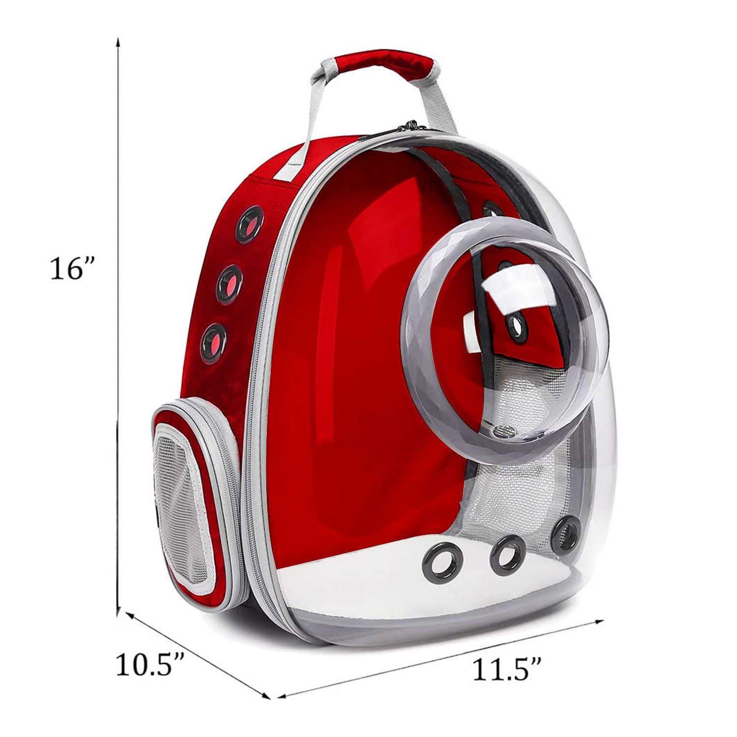 Floofi Space Capsule Backpack - Model 2 (Red) FI-BP-111-FCQ - DogsDomain.com.au