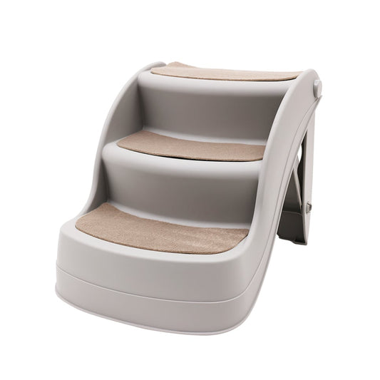 Furtastic 38cm Foldable Pet Stairs Ramp - Grey - DogsDomain.com.au