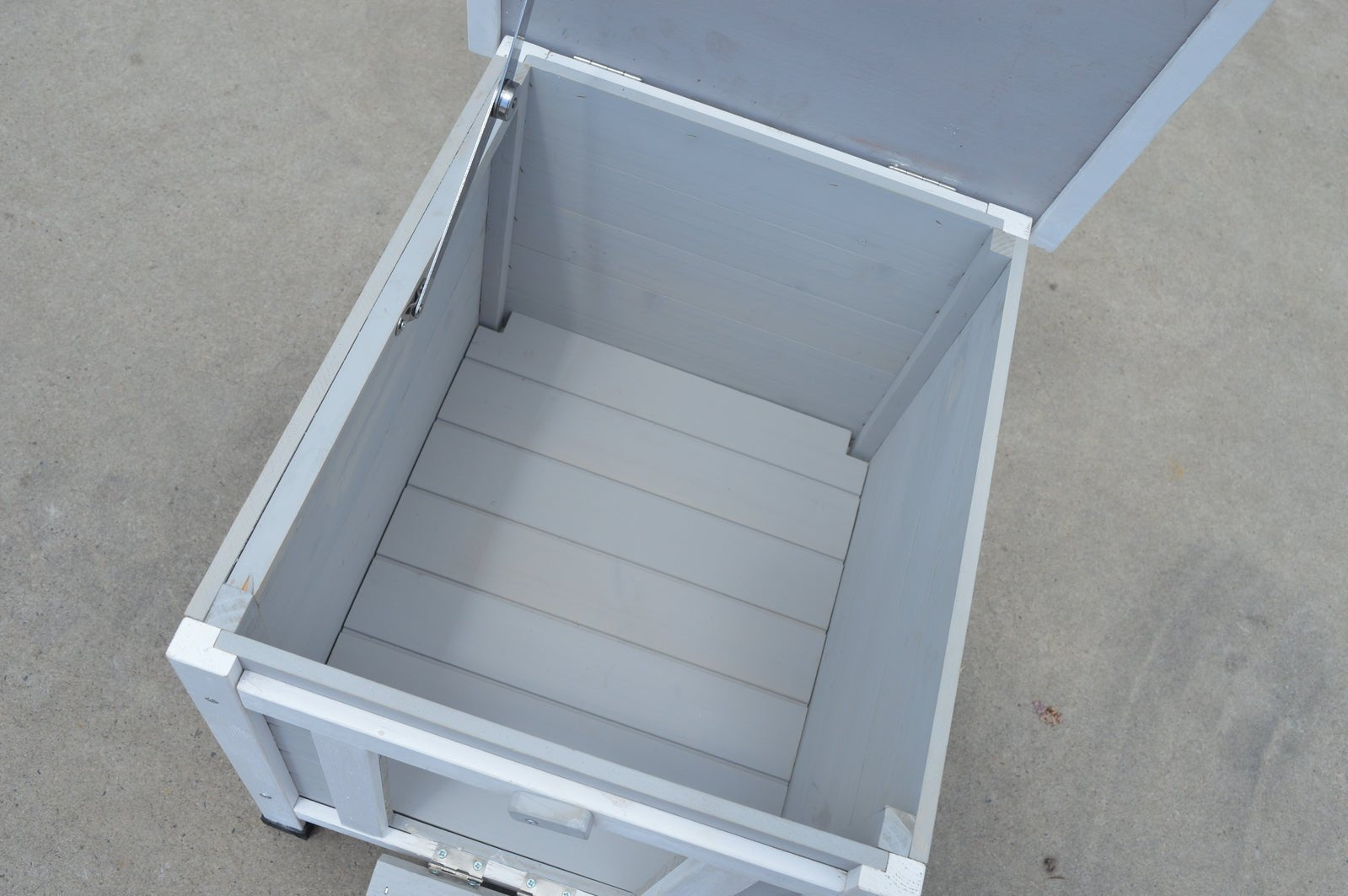 Grey Small Chicken Coop Rabbit Hutch Ferret Cage Guinea Pig Dog Cat Nesting Box - DogsDomain.com.au