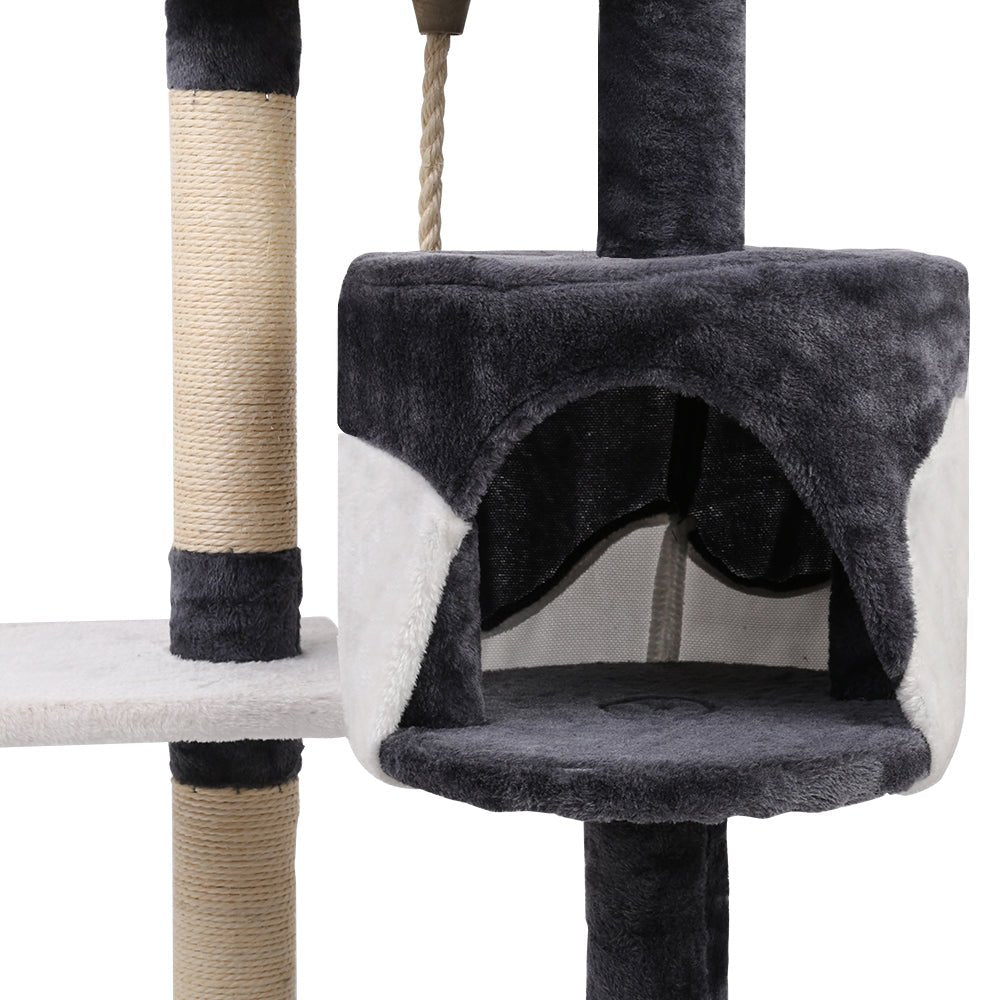 i.Pet Cat Tree 112cm Trees Scratching Post Scratcher Tower Condo House Furniture Wood - DogsDomain.com.au