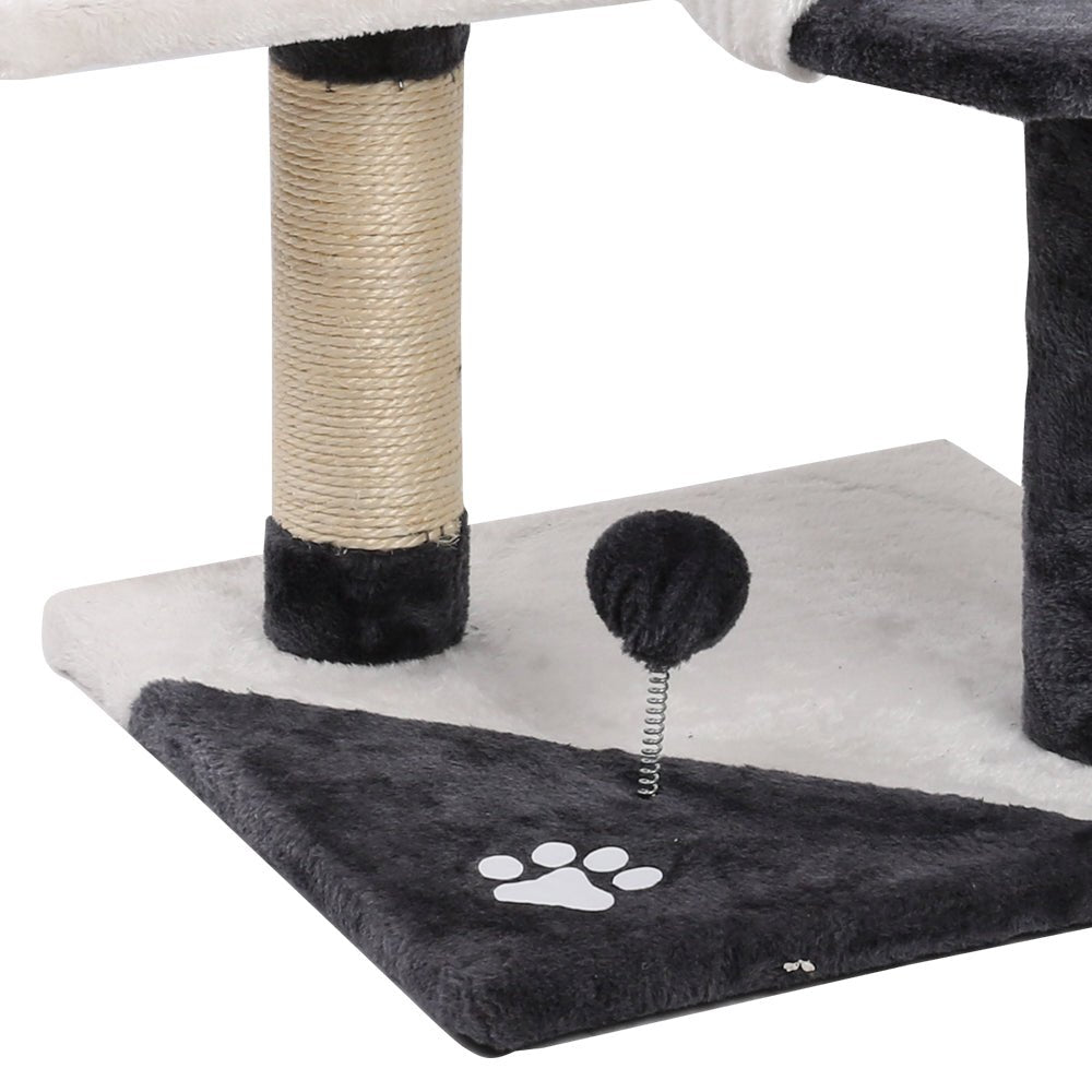 i.Pet Cat Tree 112cm Trees Scratching Post Scratcher Tower Condo House Furniture Wood - DogsDomain.com.au