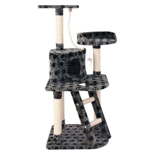i.Pet Cat Tree 120cm Trees Scratching Post Scratcher Tower Condo House Furniture Wood 120cm - DogsDomain.com.au