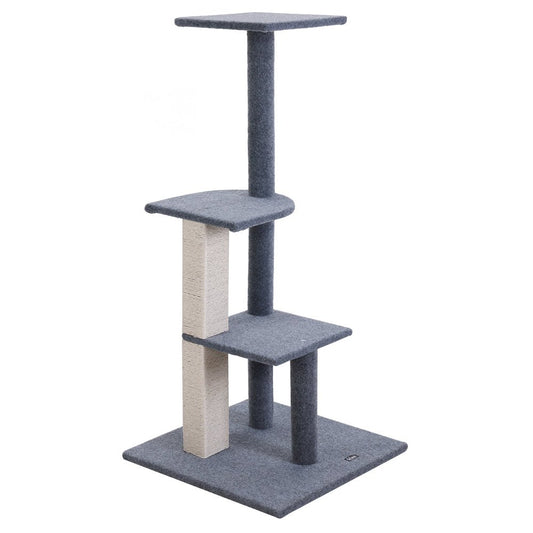 i.Pet Cat Tree 124cm Trees Scratching Post Scratcher Tower Condo House Furniture Wood Steps - DogsDomain.com.au