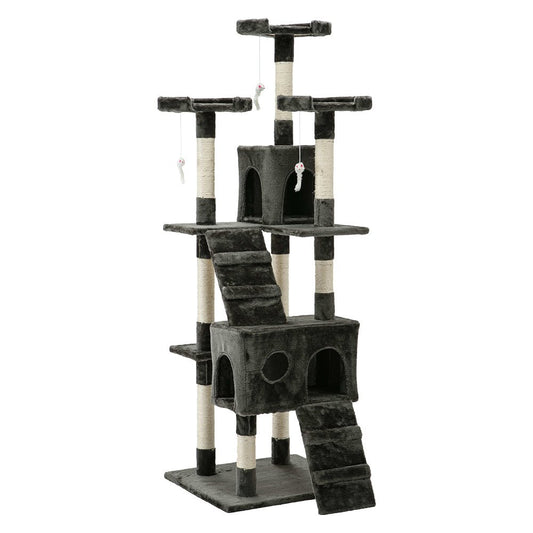 i.Pet Cat Tree 180cm Trees Scratching Post Scratcher Tower Condo House Furniture Wood - DogsDomain.com.au
