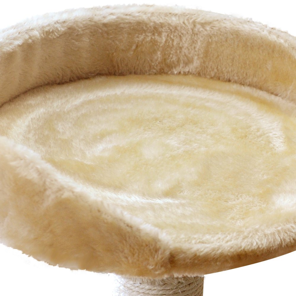 i.Pet Cat Tree 203cm Trees Scratching Post Scratcher Tower Condo House Furniture Wood Beige - DogsDomain.com.au