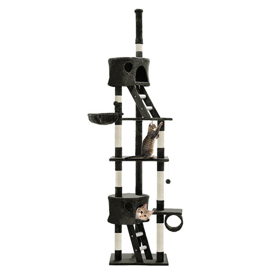 i.Pet Cat Tree 260cm Trees Scratching Post Scratcher Tower Condo House Furniture Wood - DogsDomain.com.au