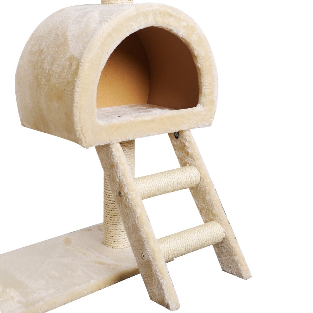i.Pet Cat Tree Trees Scratching Post Scratcher Condo Tower House Bed Beige 100cm - DogsDomain.com.au