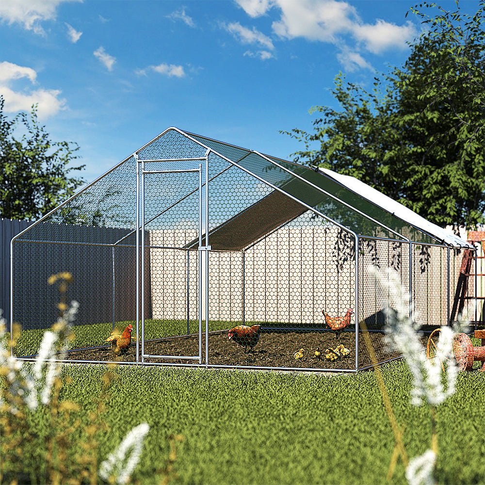 i.Pet Chicken Coop Cage Run Rabbit Hutch Large Walk In Hen Enclosure Cover 3x6m - DogsDomain.com.au