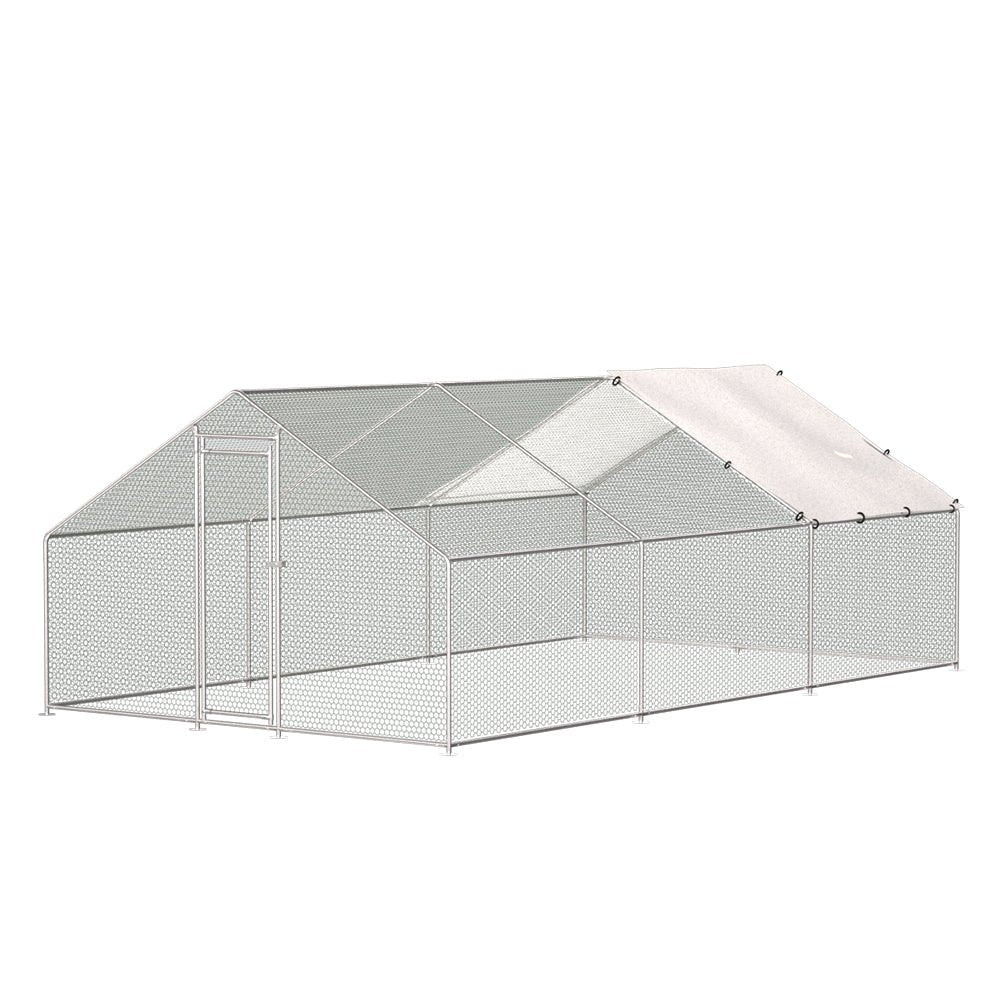 i.Pet Chicken Coop Cage Run Rabbit Hutch Large Walk In Hen Enclosure Cover 3x6m - DogsDomain.com.au