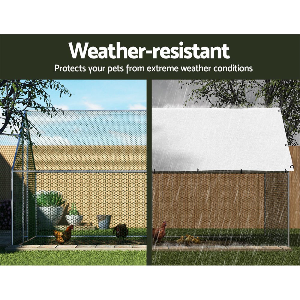i.Pet Chicken Coop Cage Run Rabbit Hutch Large Walk In Hen House Cover 3x4x2m - DogsDomain.com.au