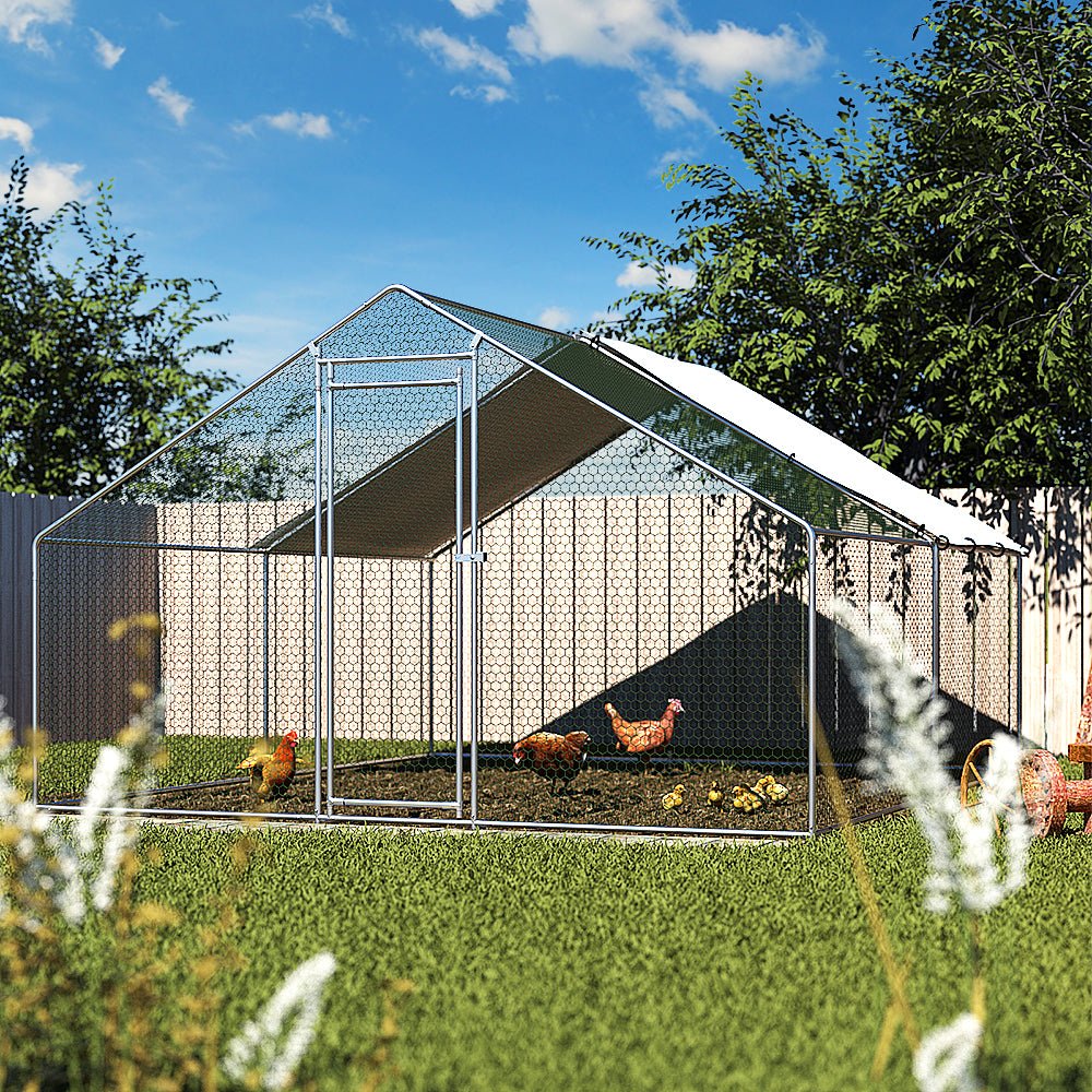 i.Pet Chicken Coop Cage Run Rabbit Hutch Large Walk In Hen House Cover 3x4x2m - DogsDomain.com.au