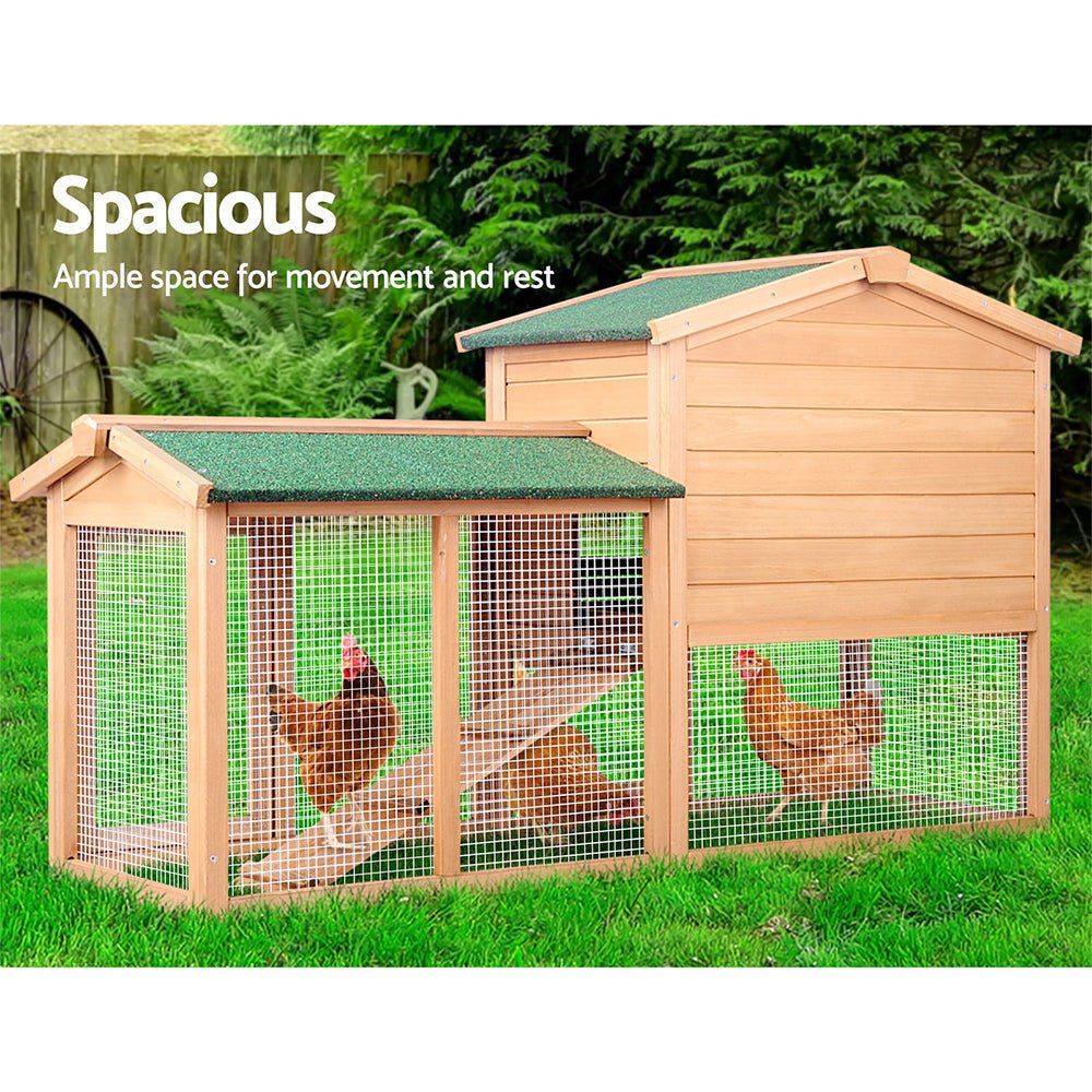 i.Pet Chicken Coop Rabbit Hutch 138cm Wide Wooden Pet Hutch - DogsDomain.com.au