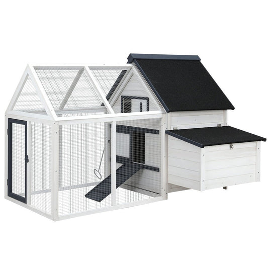 i.Pet Chicken Coop Rabbit Hutch Large House Run Cage XL Pet Hutch Bunny Wooden - DogsDomain.com.au