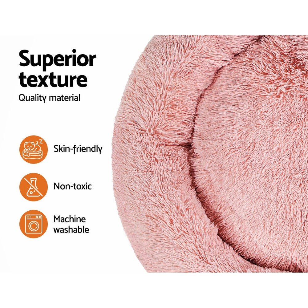 i.Pet Dog Bed Pet Bed Cat Extra Large 110cm Pink - DogsDomain.com.au
