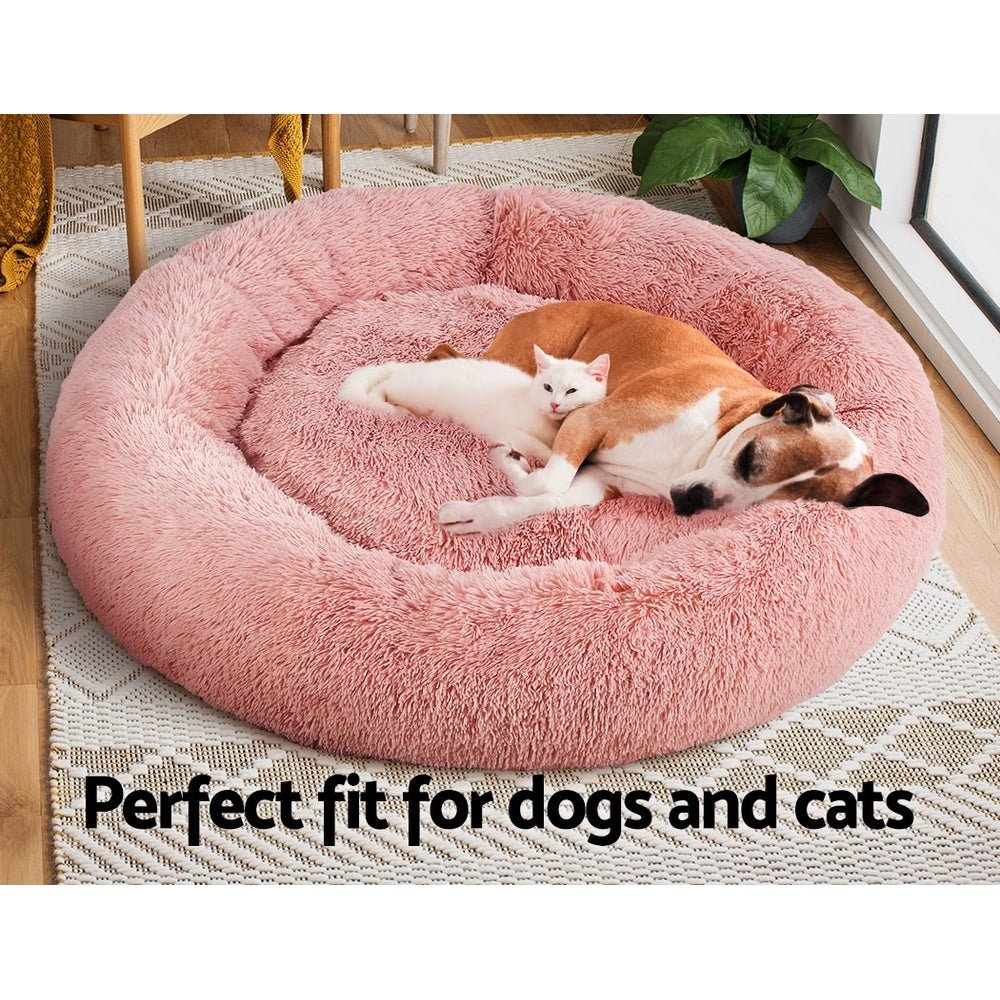 i.Pet Dog Bed Pet Bed Cat Extra Large 110cm Pink - DogsDomain.com.au