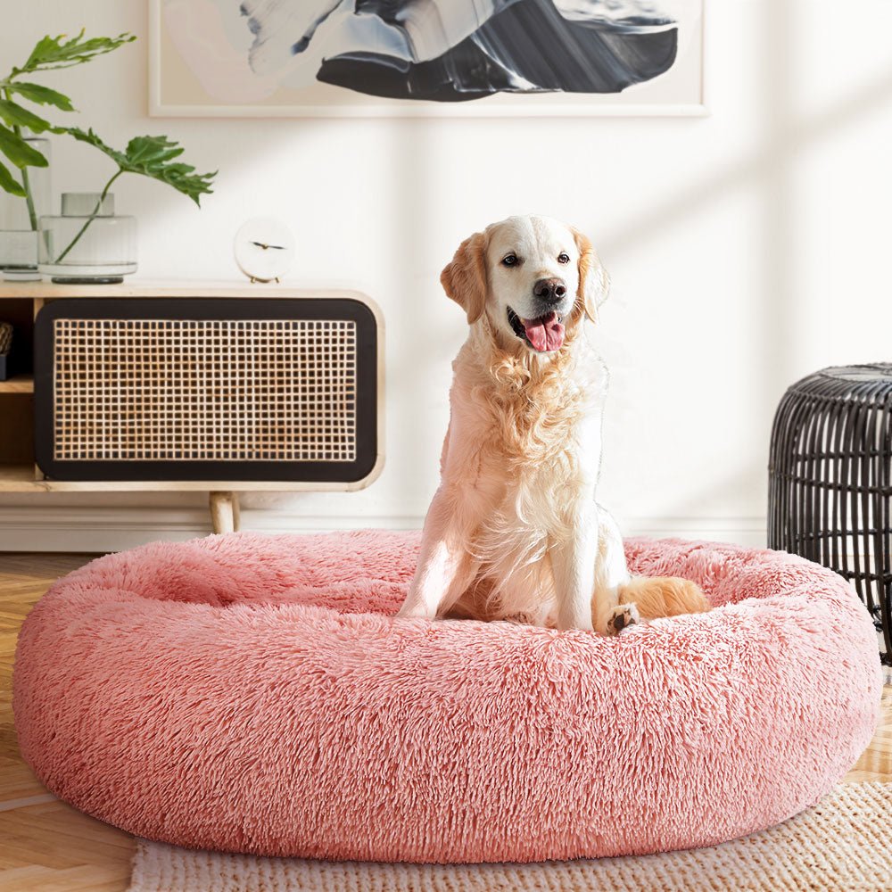 i.Pet Dog Bed Pet Bed Cat Extra Large 110cm Pink - DogsDomain.com.au